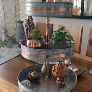 ESTACION GALBANIZADA X 3 BORDE ORO ROSA