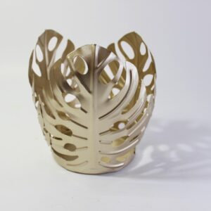 CANDELABROS DE HOJA DORADA