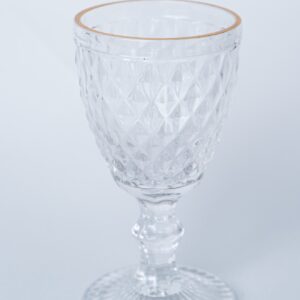 COPA DE VINO BORDE DORADO
