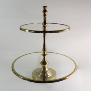 ESTACION DOS PUESTOS DORADA DE VIDRIO TRANSPARENTE