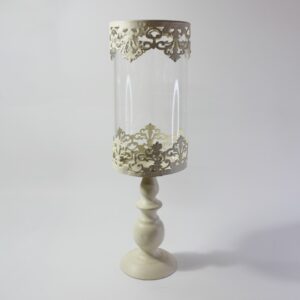 CANDELABRO TRANSPARENTE BEIGE