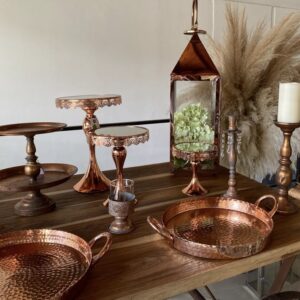 MESA DE POSTRES ORO ROSA