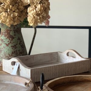 BANDEJA RECTANGULAR DE MADERA GRANDE  EN DECAPE