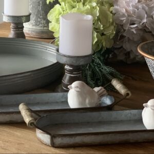 JUEGO DE 2 BANDEJAS GALVANIZADAS OVALADAS PEQUEÑAS