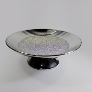 TORTERA PLATEDADA CERAMICA GRABADA