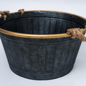 TARRO GRANDE NEGROS BORDE DORADO HIELERAS