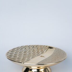 TORTERA DORADA EN CERAMICA GRABADA