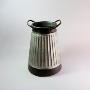 TARRO GALVANIZADO BORDE CAFÉ CON AGARRADERAS