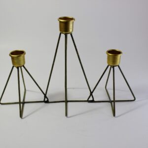 CANDELABROS X 3 VELAS BASE METALICA