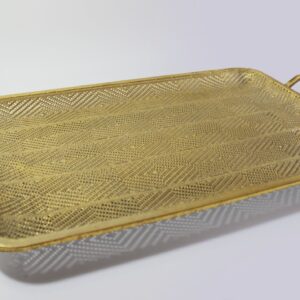 BANDEJA  DORADA GRABADA GRANDE