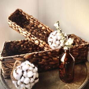 CANASTA RECTANGULAR EN PALMA DE JACINTA  MEDIANA MULTIUSOS