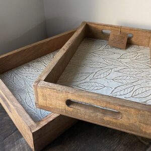 BANDEJA RECTANGULAR DE MADERA DE LA INDIA