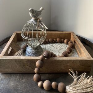 BANDEJA RECTAGULAR DE MADERA DE LA INDIA